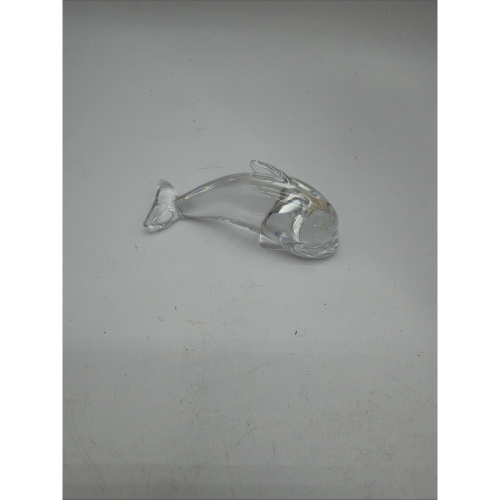 Hadeland Crystal (Norway) Leaping Dolphin Figurine Paperweight